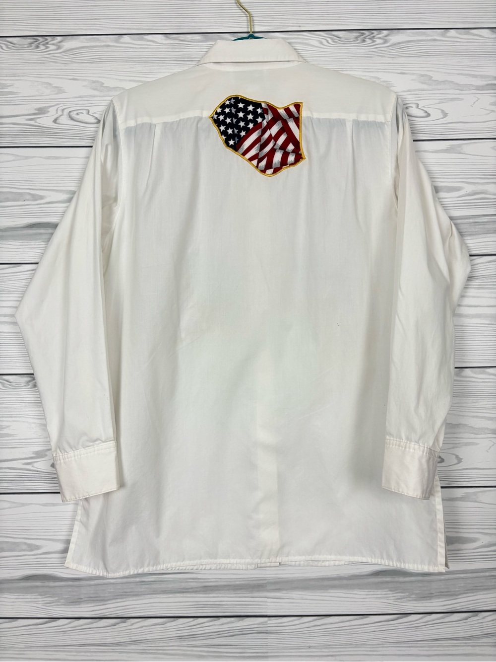 The Quacker Factory Americana American Flag Button Down Shirt patriotic small - Picture 5 of 12